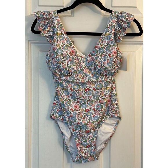 NWT Shrimp and Grits Women’s floral one piece, $68 Sm F35 - Picture 1 of 6